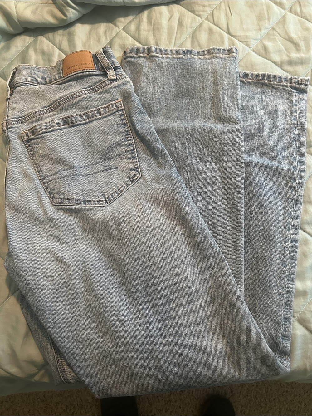 American Eagle Light Wash High-Rise Straight Strigid Leg Jeans